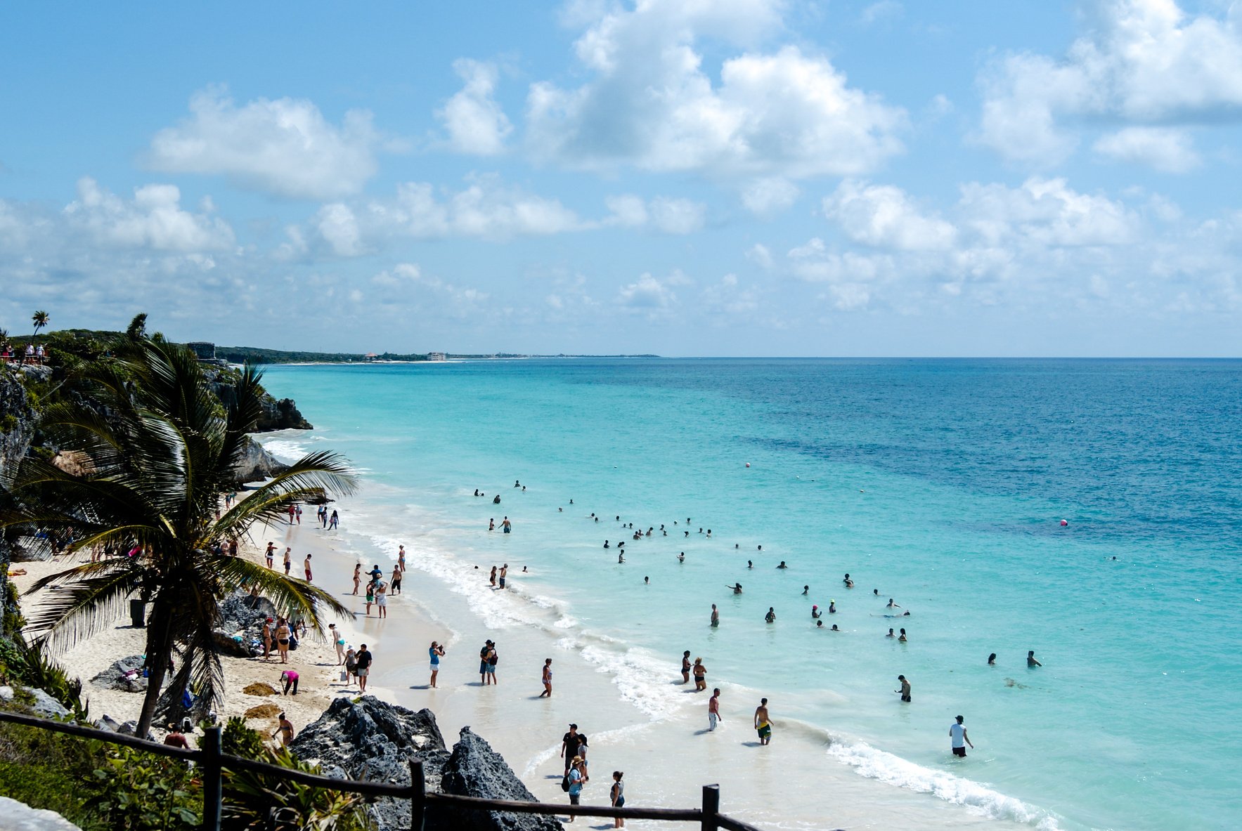 People in Riviera Maya Beach in Tulum